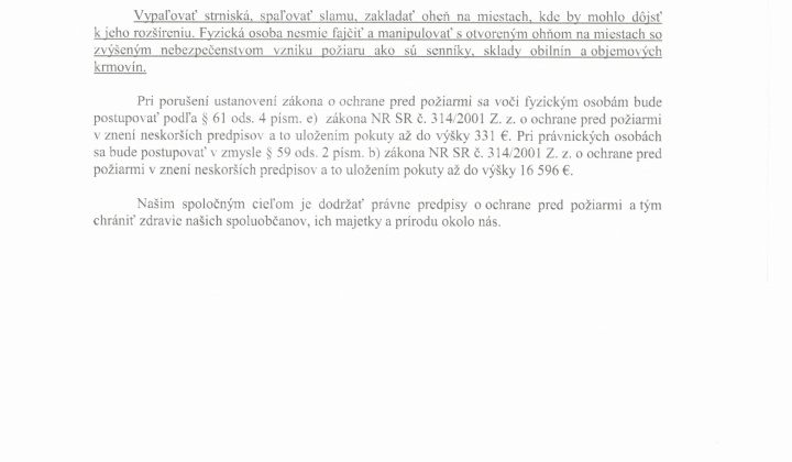 Aktuality / Informácie o zvýšenom nebezpečenstve vzniku požiaru pri žatevných prácach - foto
