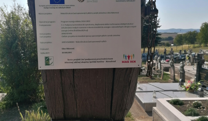 Rekonštrukcia časti spevnených plôch v areáli cintorína v obci Bátorová
