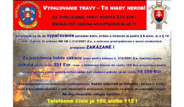 Vypaľovanie trávy - to nikdy nerob!